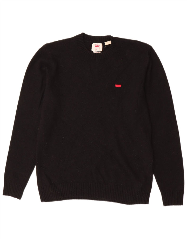 Maglione maglione girocollo standard da uomo Levi's in lana nera media