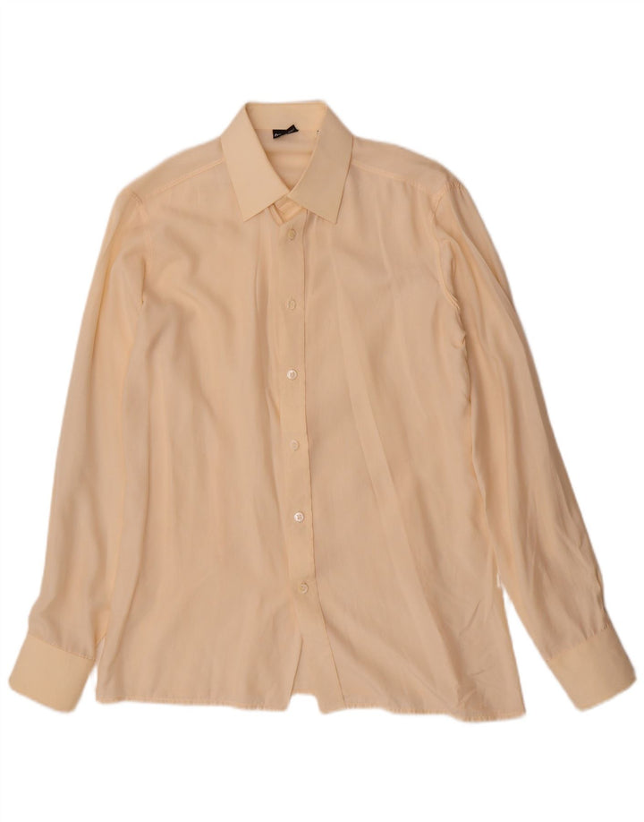 Camicia da uomo vintage taglia 37 14 1/2 piccola beige