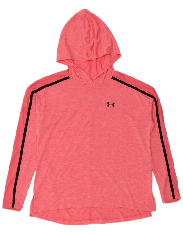 Maglietta grafica con cappuccio da donna Under Armour manica lunga UK 10 Small Rosa
