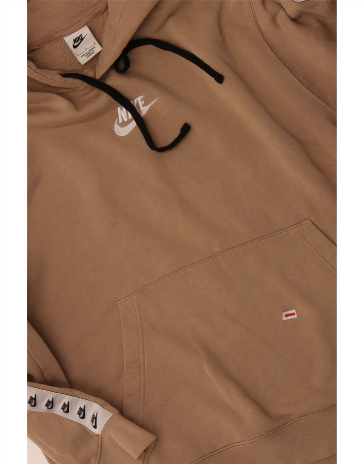 NIKE Felpa con cappuccio grafica da uomo, grande, in cotone color block beige