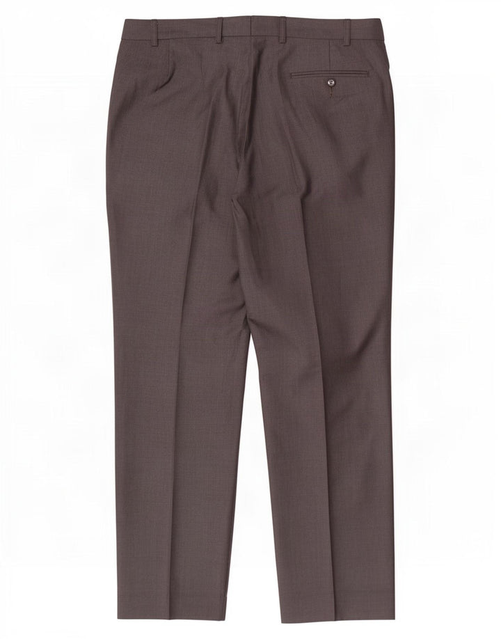 Pantaloni da abito dritti autografi da uomo Marks & Spencer W36 L31 lana grigia