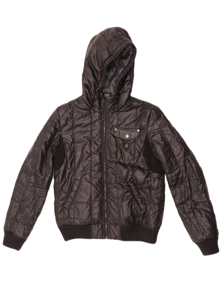 Giubbotto imbottito bomber con cappuccio Refrigiwear da bambino 13-14 anni in poliestere nero