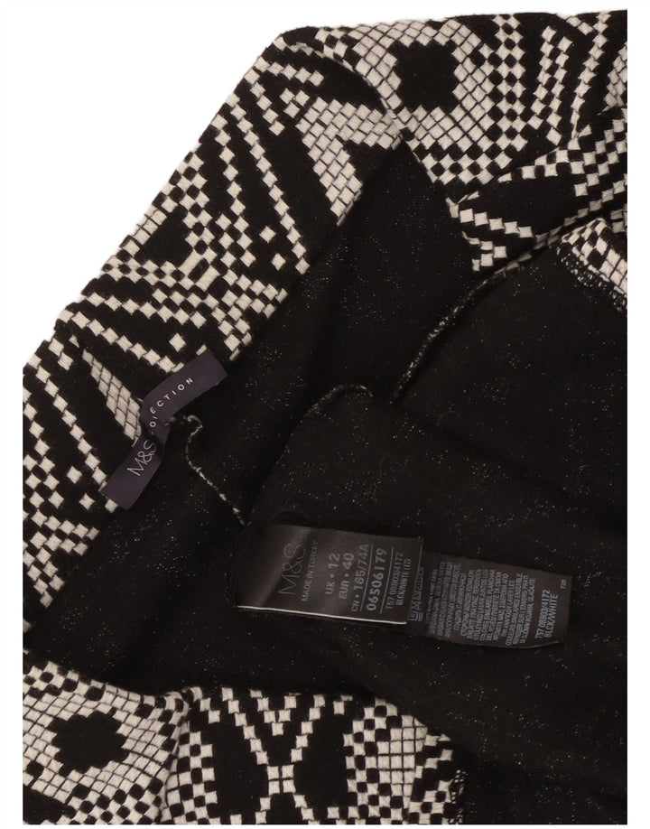 Gonna a tubino da donna Marks & Spencer UK 12 media W30 nera geometrica