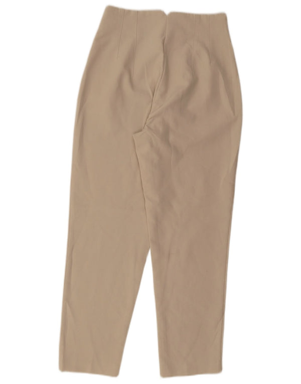 Pantaloni corti affusolati a vita alta da donna Zara piccoli W26 L26 Beige
