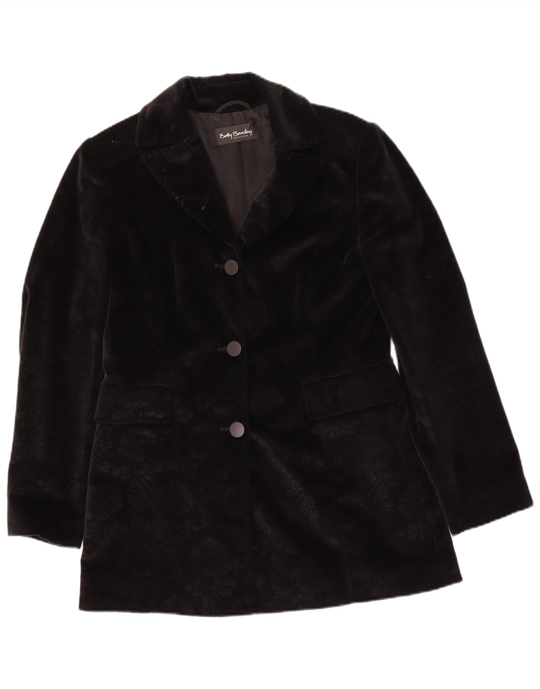 Giacca blazer a 3 bottoni da donna Betty Barclay UK 12 medio nero floreale