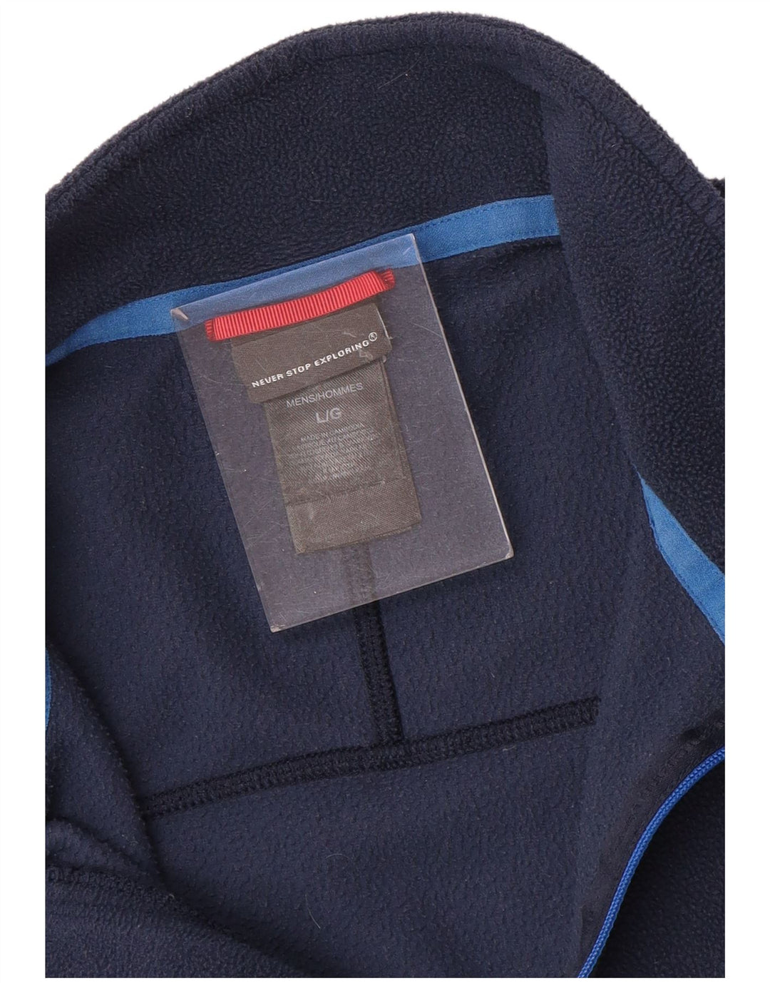 THE NORTH FACE Maglione in pile da uomo con zip e collo, grande, in poliestere blu navy