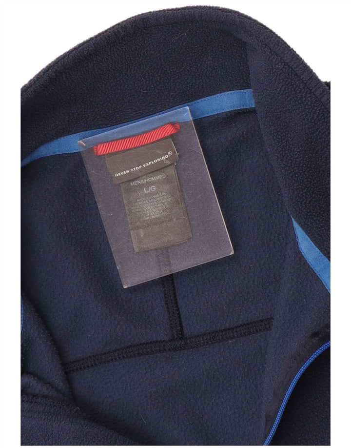 THE NORTH FACE Maglione in pile da uomo con zip e collo, grande, in poliestere blu navy
