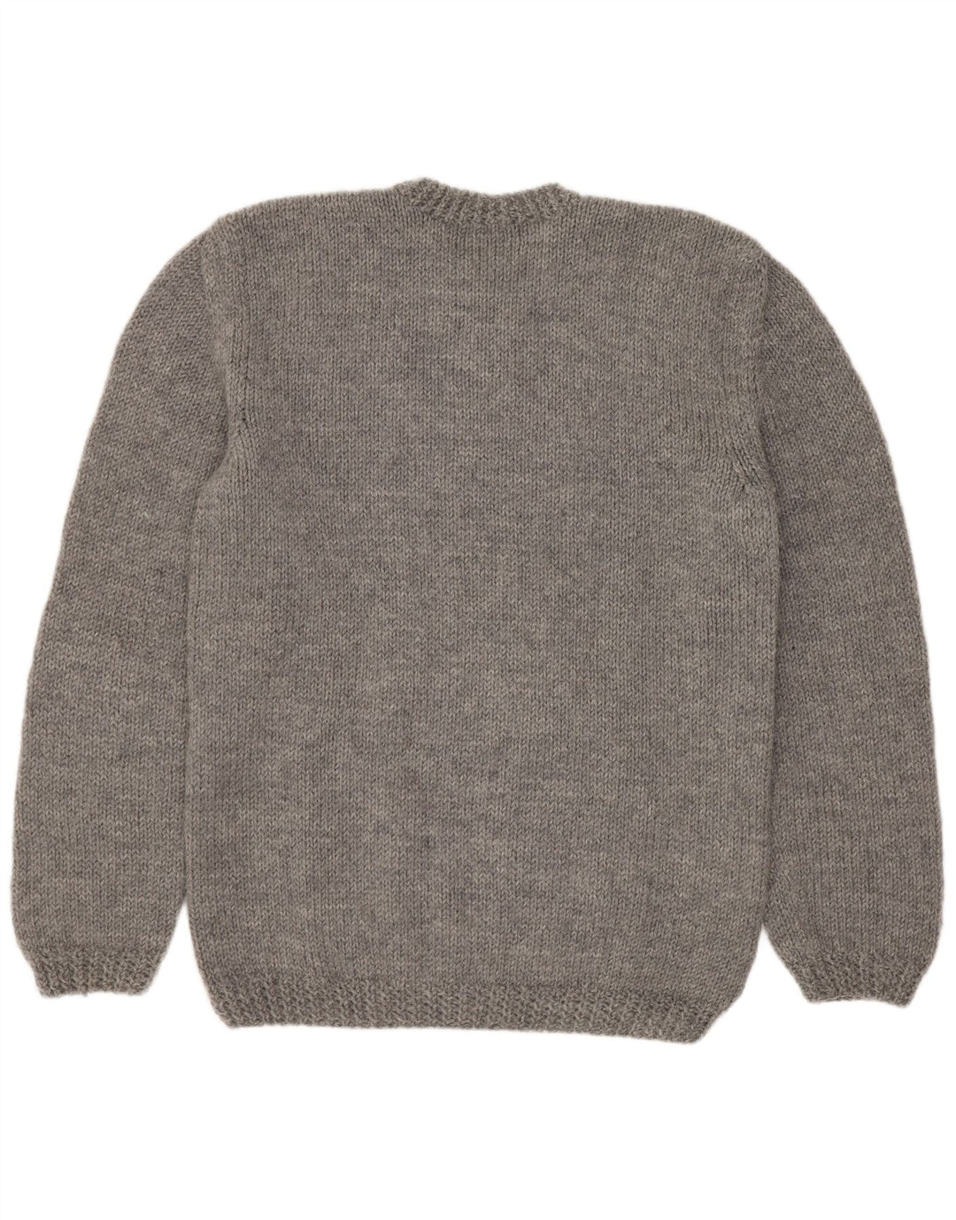 Maglione vintage da uomo girocollo grigio medio