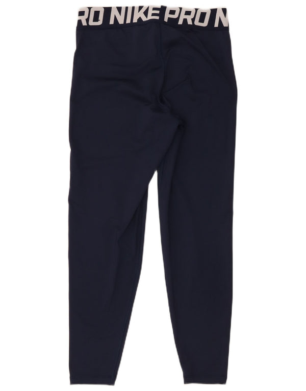 Leggings grafici Nike Dri Fit da donna UK 14 poliestere medio blu navy