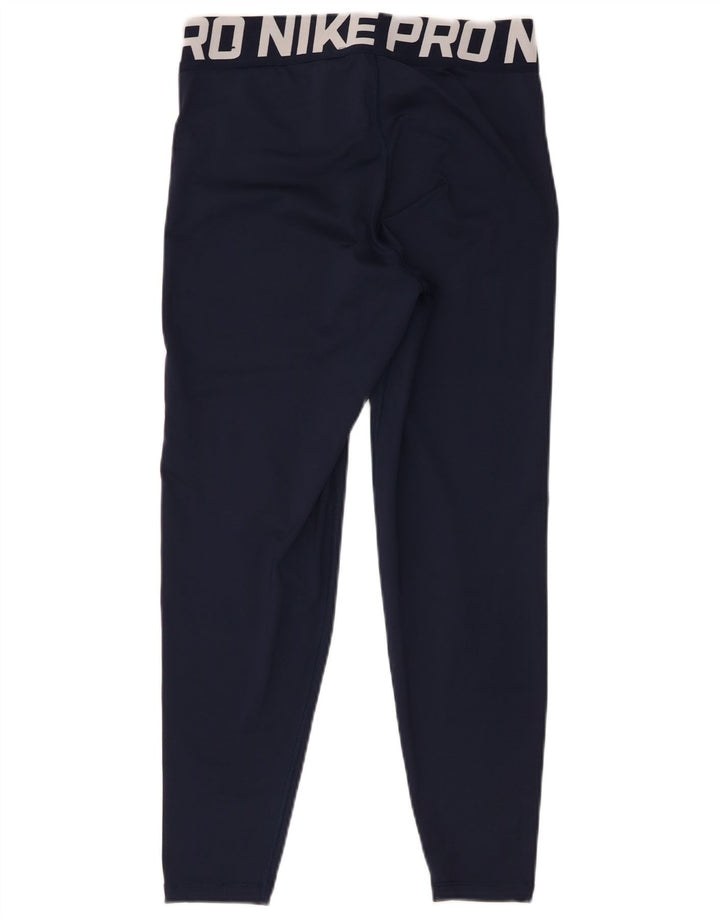 Leggings grafici Nike Dri Fit da donna UK 14 poliestere medio blu navy