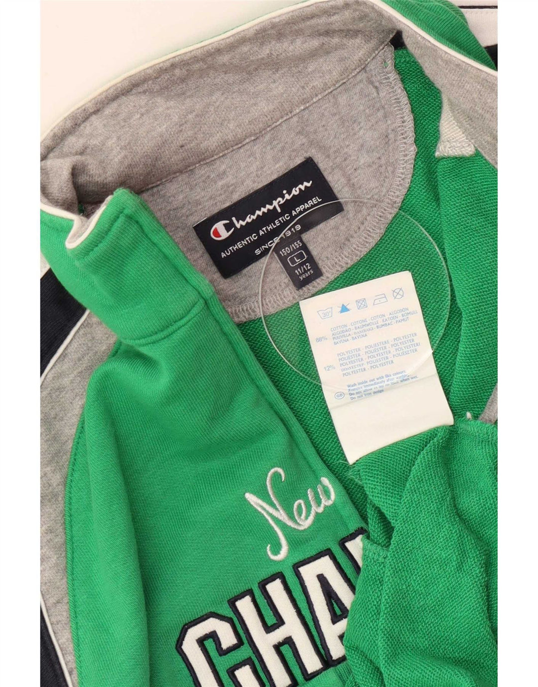 Giacca superiore della tuta da ragazzo Champion 11-12 anni Large Green Colourblock