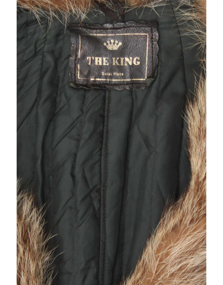 Cappotto in pelle vintage da uomo UK 38 medio nero