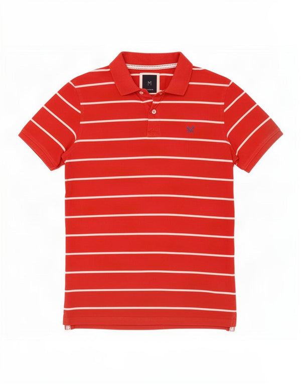 Crew Clothing Polo da uomo in cotone a righe rosse medie