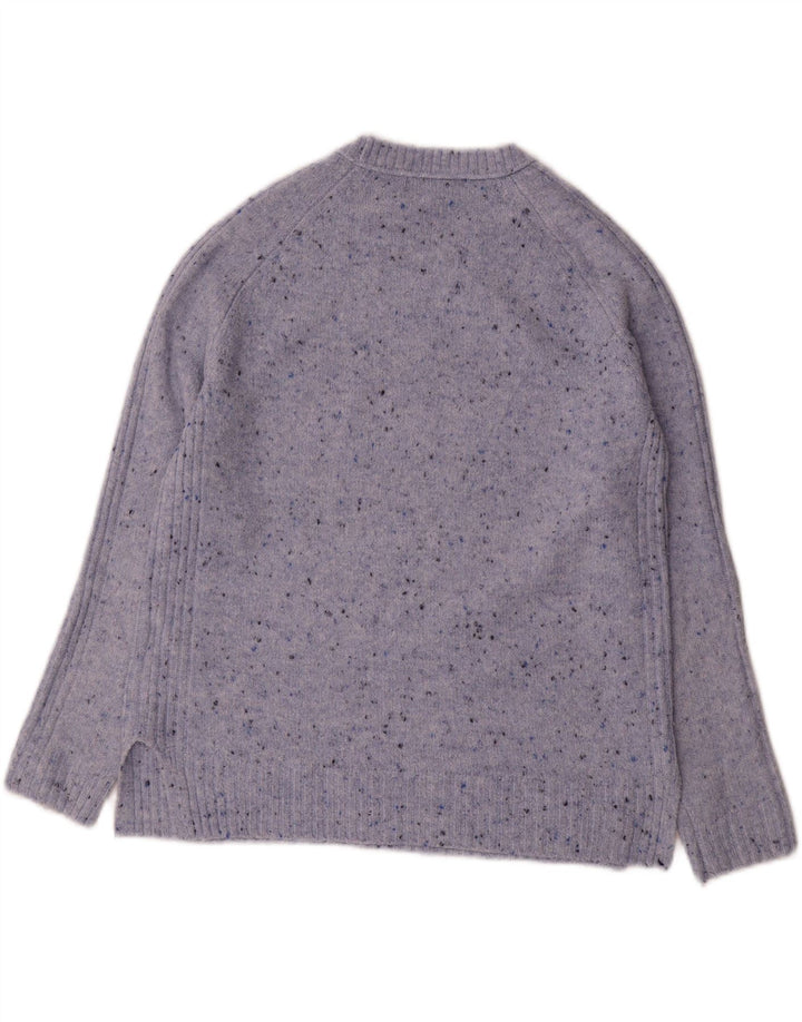 Maglione maglione girocollo da donna Marks & Spencer UK 10 piccolo blu screziato