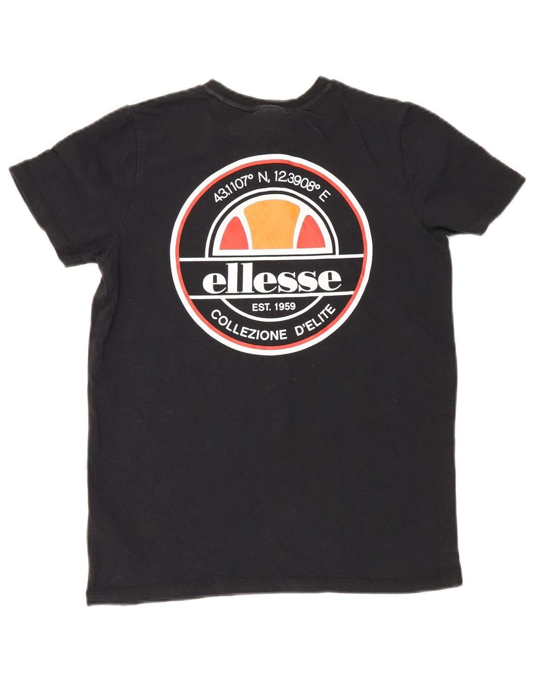 T-shirt grafica per ragazzi Ellesse Top 8-9 anni cotone nero medio