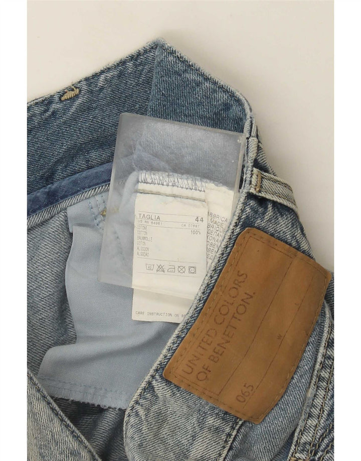 Gonna mini denim da donna Benetton IT 44 media W32 blu cotone