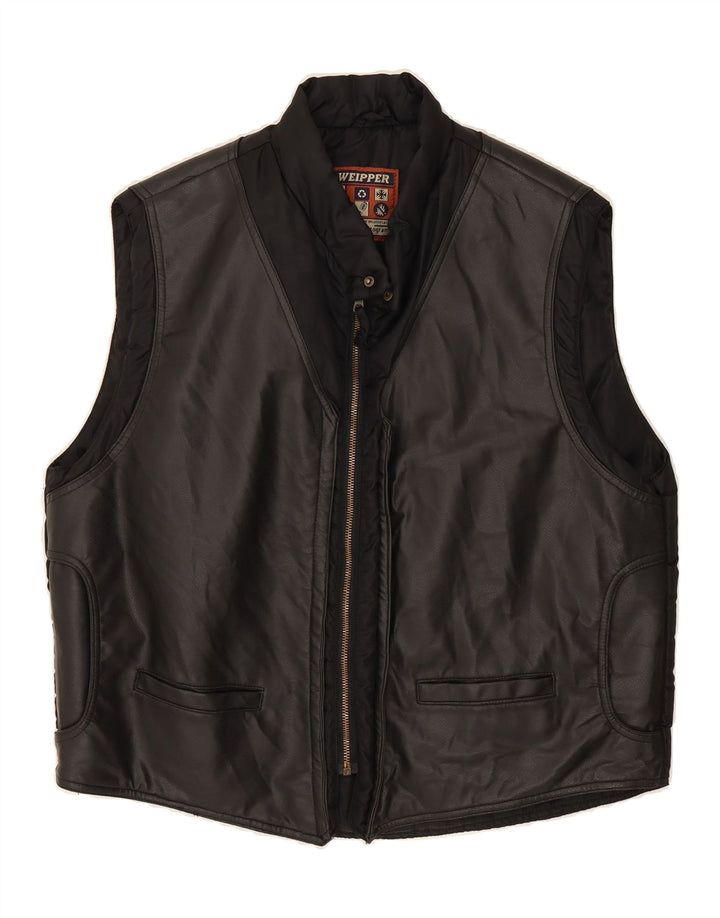 WEIPPER Mens Gilet UK 40 Large Black Cotton Vintage Weipper and Second-Hand Weipper from Messina Hembry 