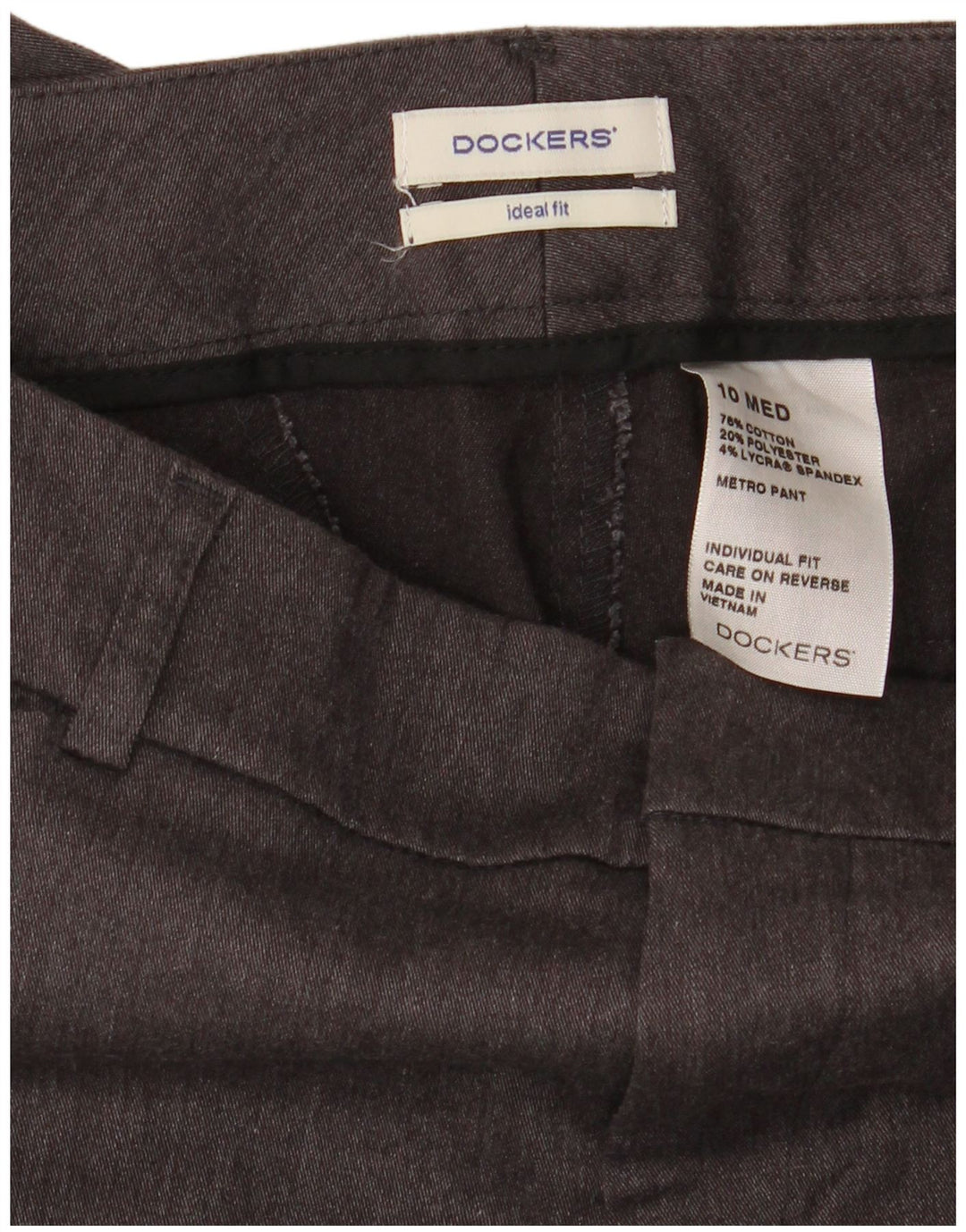 DOCKERS Pantaloni casual dritti da donna Ideal Fit US 10 Large W32 L32 Grigio