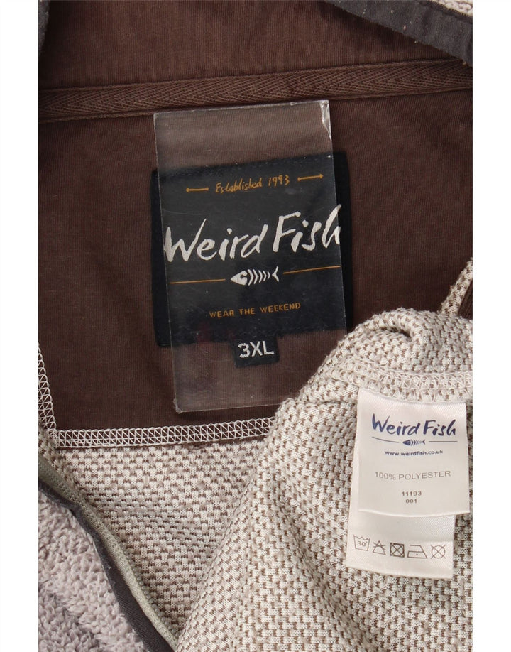 Felpa con collo con zip da uomo Weird Fish Maglione 3XL Poliestere grigio