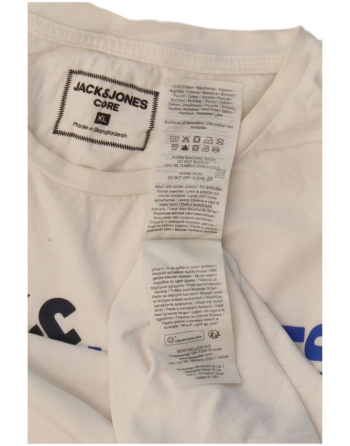 JACK & JONES T-shirt grafica da uomo XL in cotone bianco