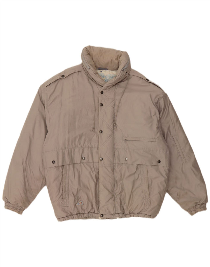 Giacca imbottita con cappuccio da uomo Skila EU 50 grande cotone grigio