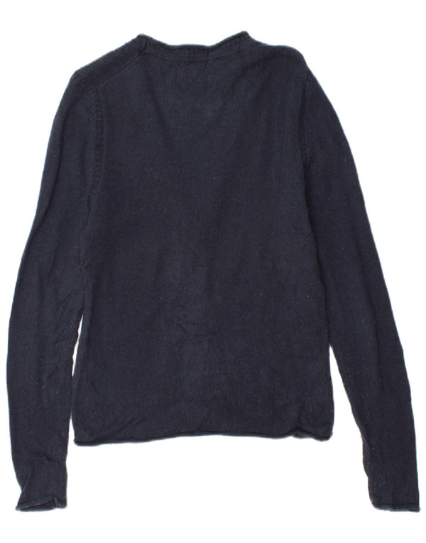 Maglione cardigan da donna Tommy Hilfiger UK 6 XS lana blu navy