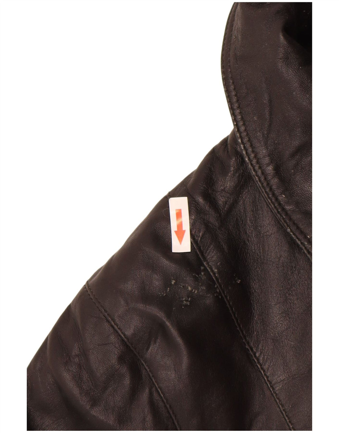 Cappotto in pelle vestibilità ampia da donna vintage UK 14 Pelle nera media