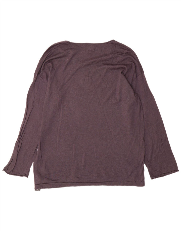 Massimo Dutti Maglione da donna con scollo a barchetta UK 14 Lana grigio medio