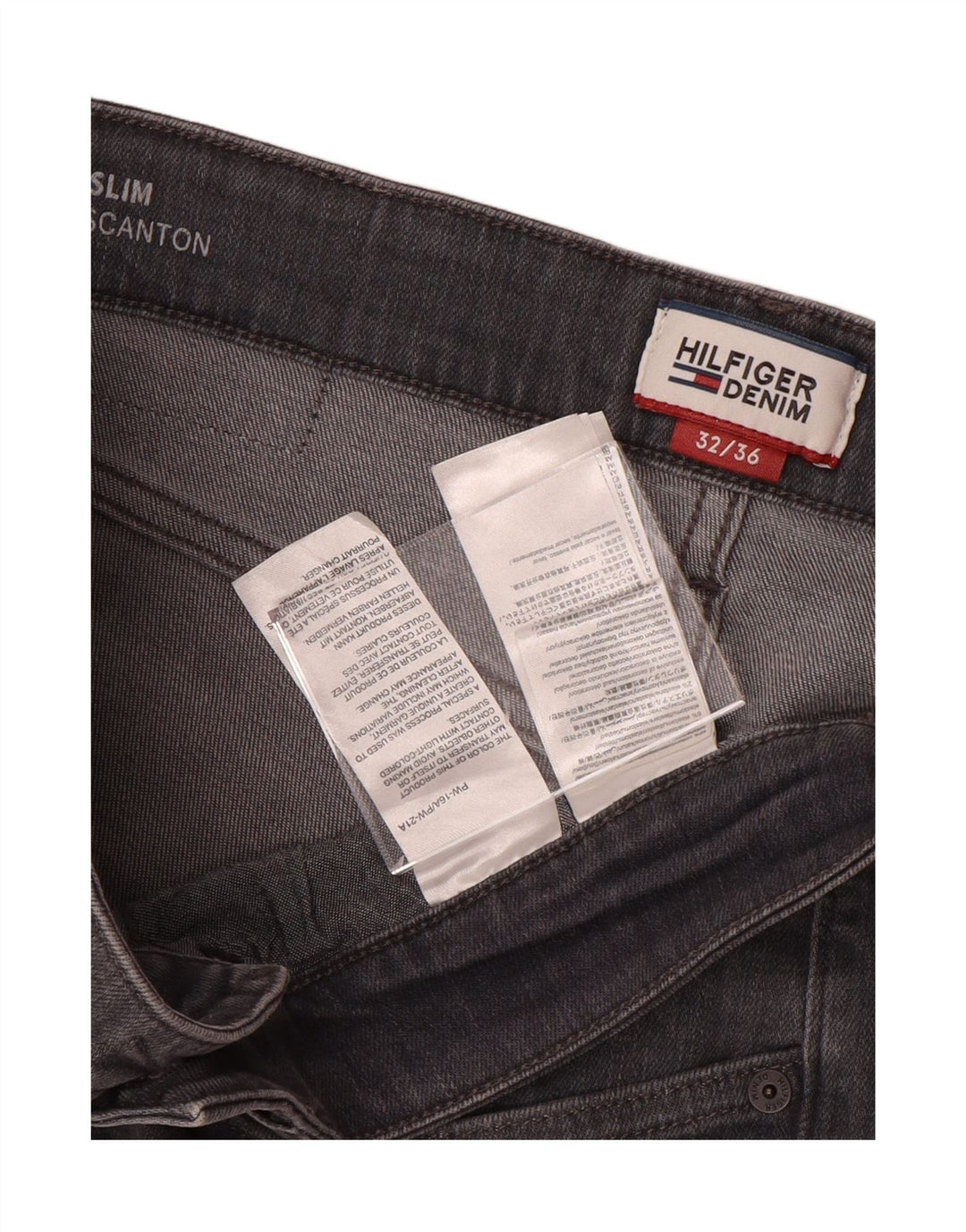 Tommy Hilfiger Donna Scanton Slim Jeans W32 L36 Cotone Grigio