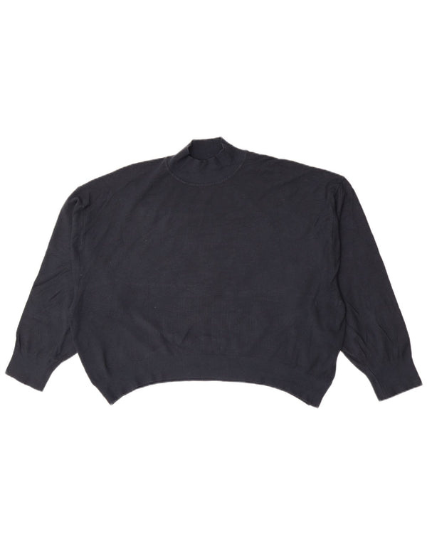 Maglione maglione oversize con collo dolcevita da donna Zara UK 16 grande blu navy
