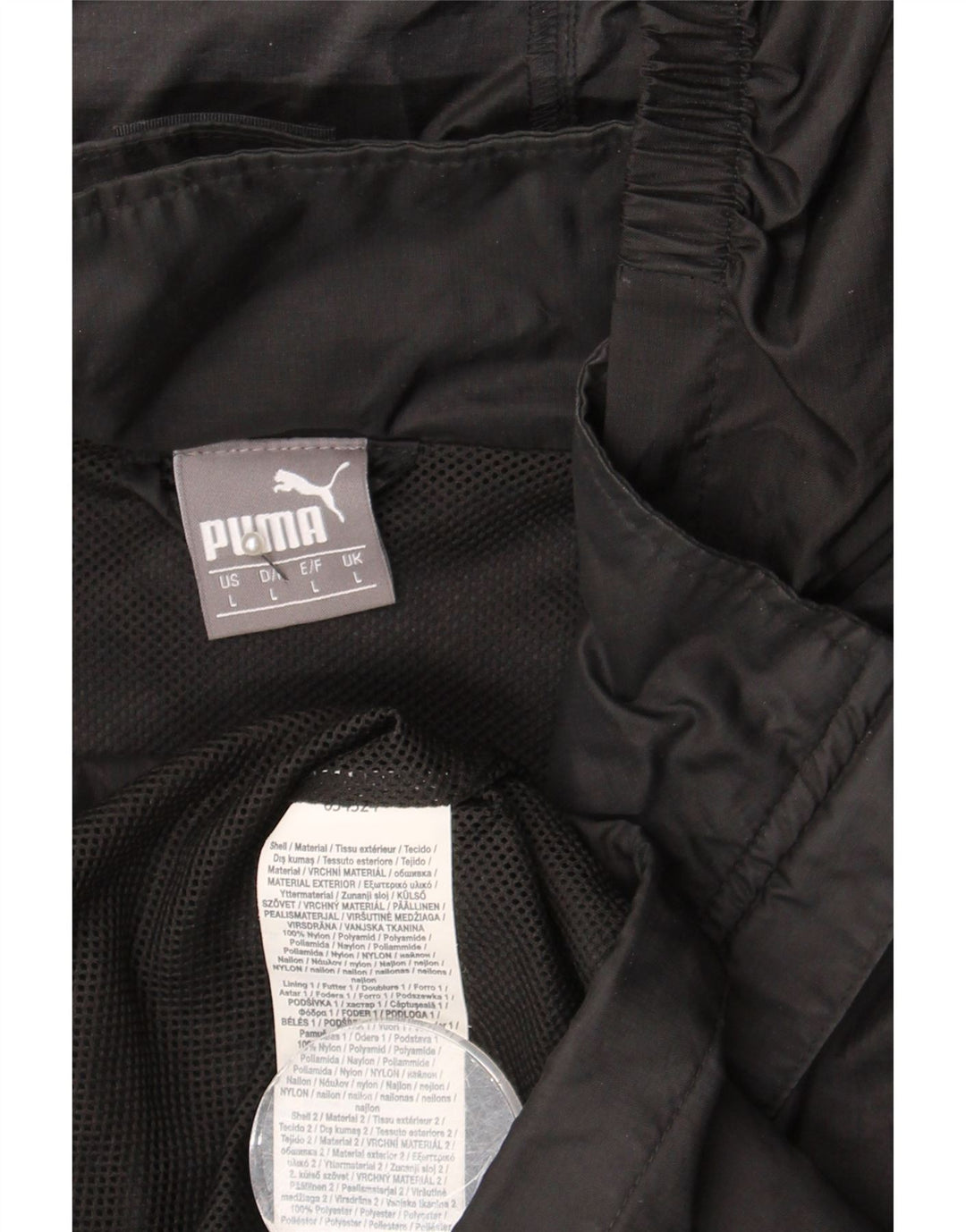 Giacca antipioggia da uomo Puma con cappuccio UK 40 Large Black Nylon