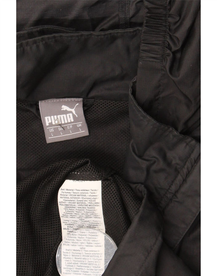 Giacca antipioggia da uomo Puma con cappuccio UK 40 Large Black Nylon