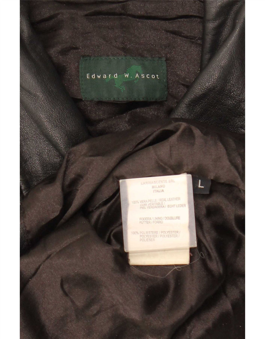 Giacca in pelle da uomo vintage UK 40 Large Nera