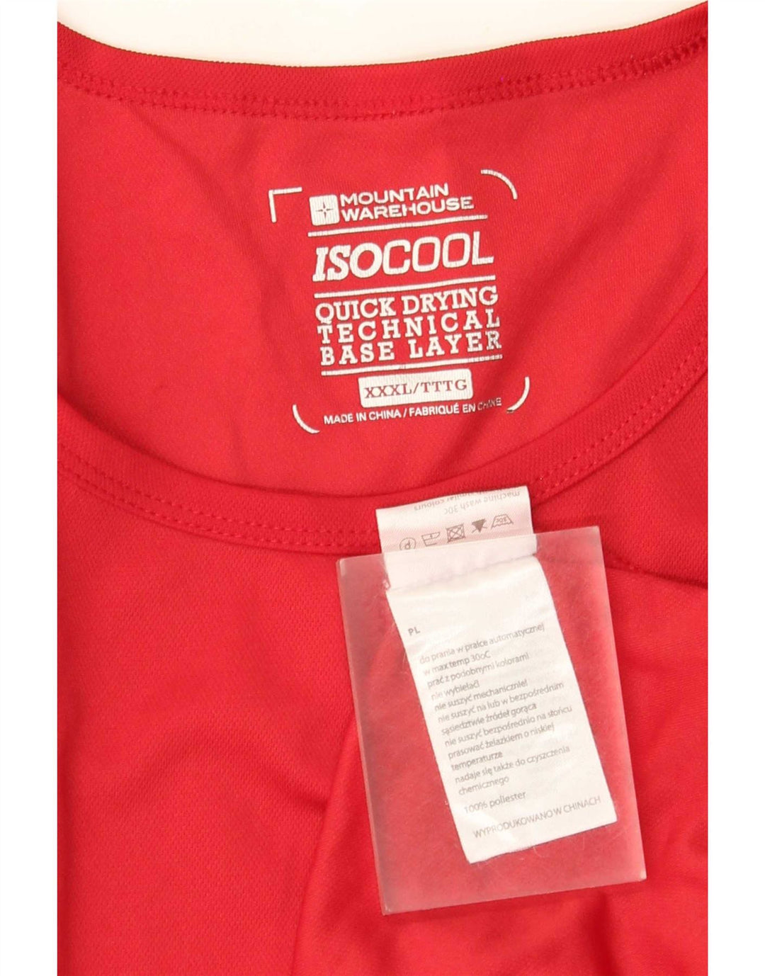 T-shirt IsoCool da uomo Mountain Warehouse 3XL rossa in poliestere