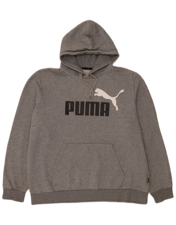 Felpa con cappuccio grafica da uomo Puma XL in cotone grigio