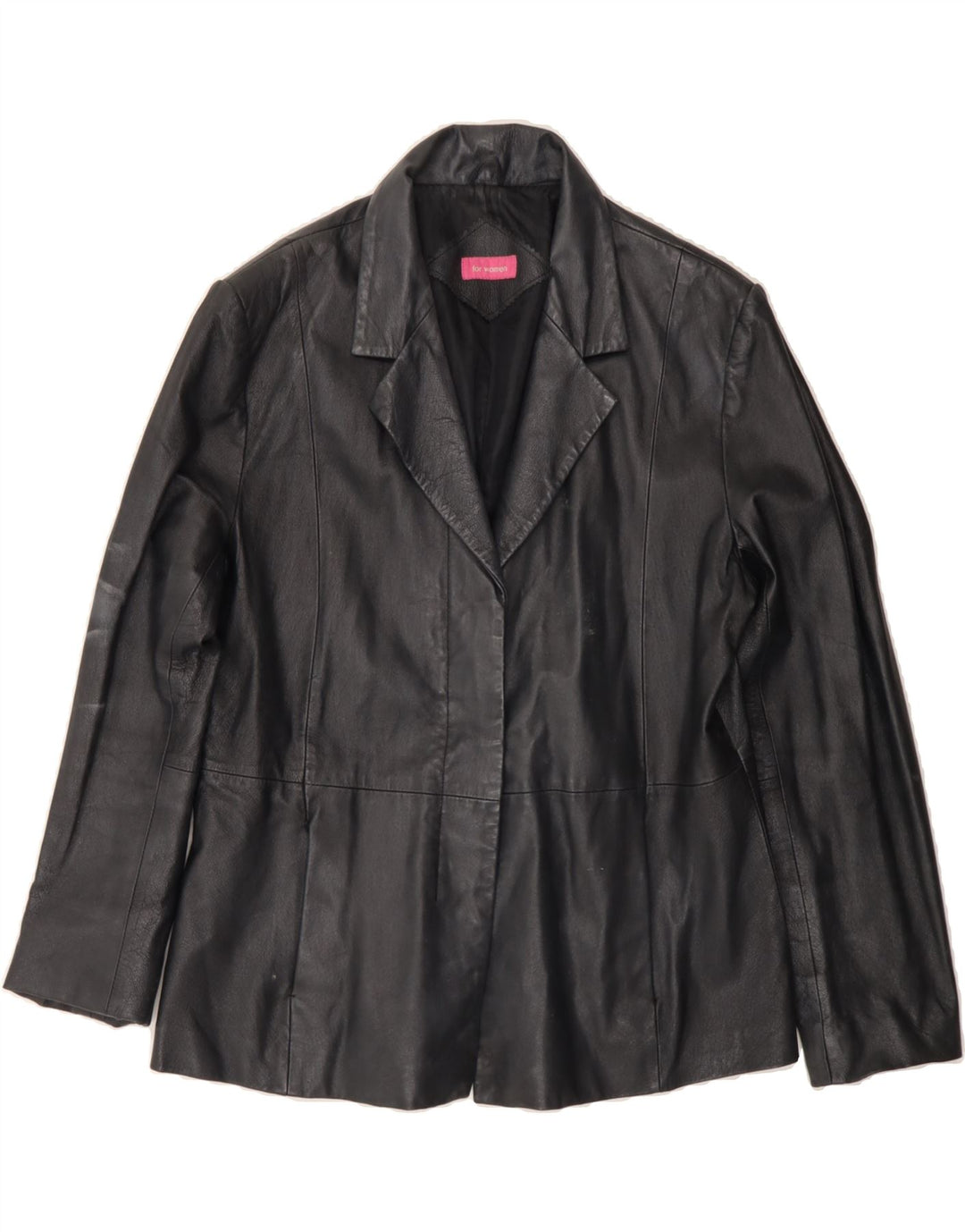 VINTAGE Womens Leather Jacket UK 14 Medium Black Leather Vintage Vintage and Second-Hand Vintage from Messina Hembry 