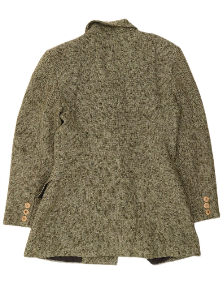 Giacca blazer doppiopetto vintage da donna UK 14 verde medio