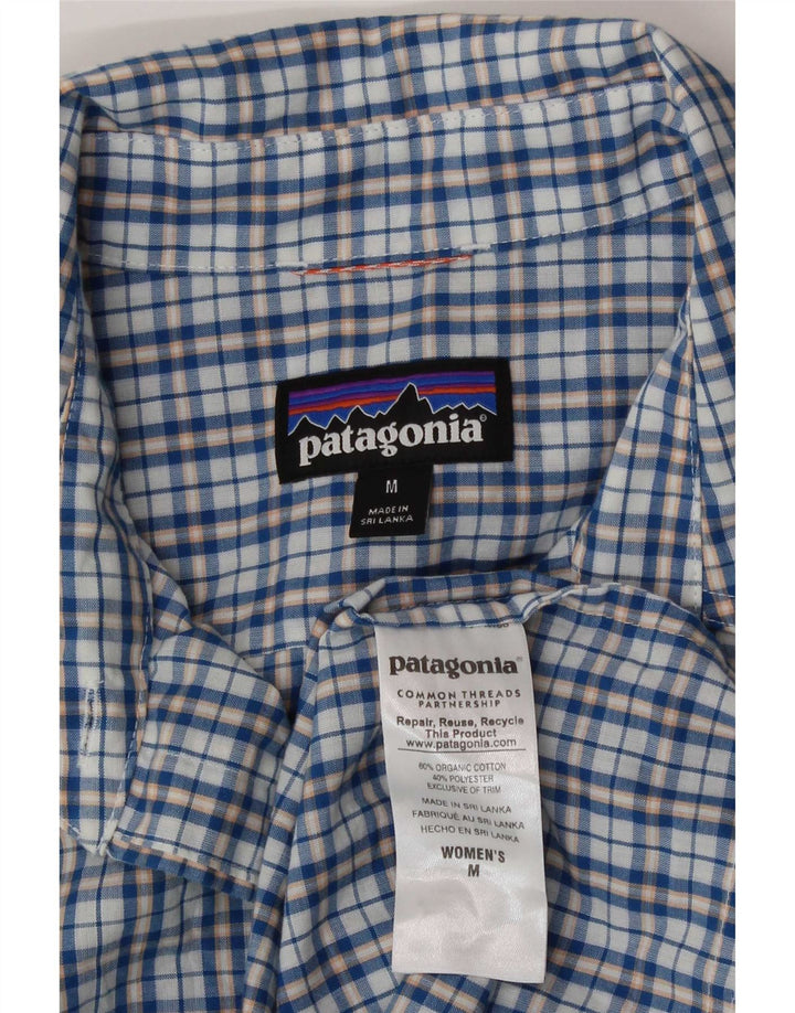Camicia da donna Patagonia UK 14 Cotone a quadri blu medio