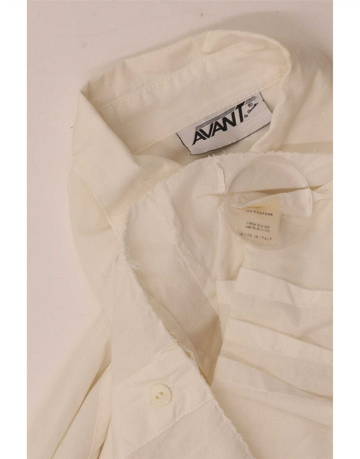 Camicia da donna a maniche lunghe con vestibilità regolare Avant UK 8 Small in cotone bianco