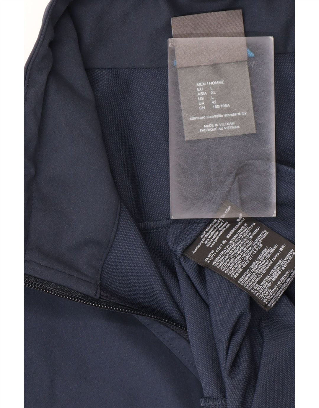 JACK WOLFSKIN Mens Graphic Tracksuit Top Jacket UK 42 Large Navy Blue