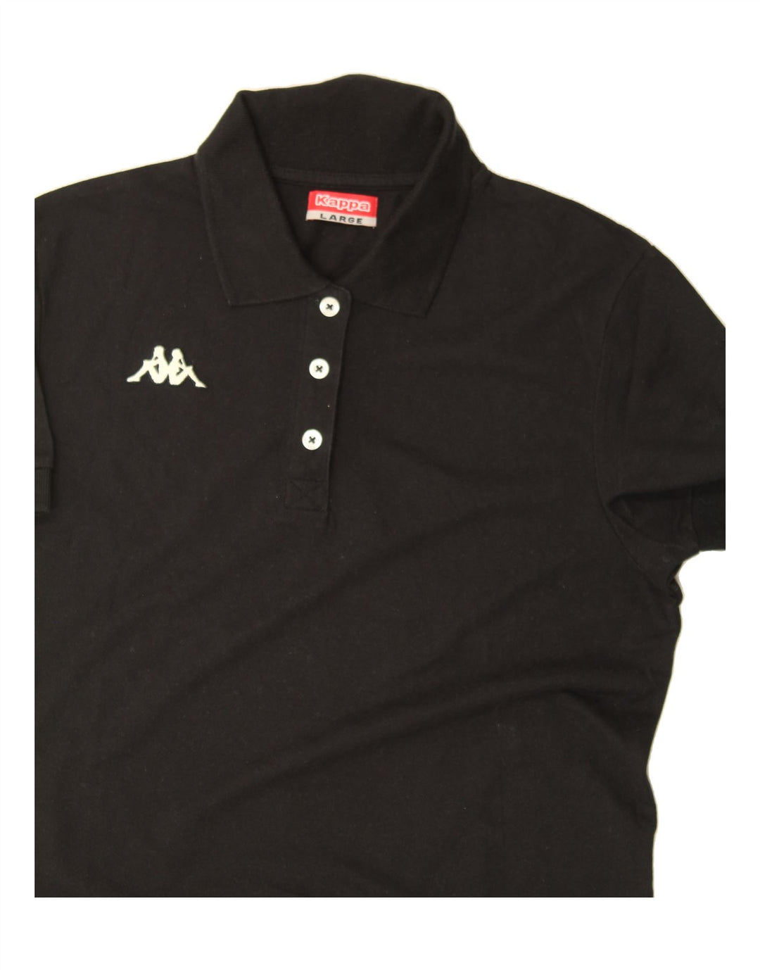 KAPPA Womens Polo Shirt UK 16 Large Black Cotton Vintage Kappa and Second-Hand Kappa from Messina Hembry 