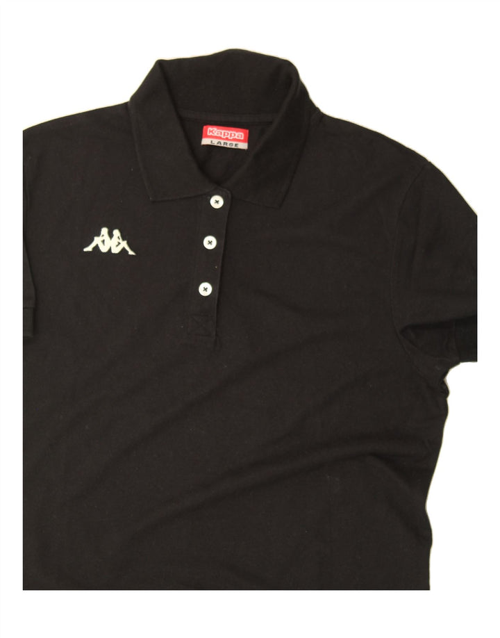 KAPPA Womens Polo Shirt UK 16 Large Black Cotton Vintage Kappa and Second-Hand Kappa from Messina Hembry 