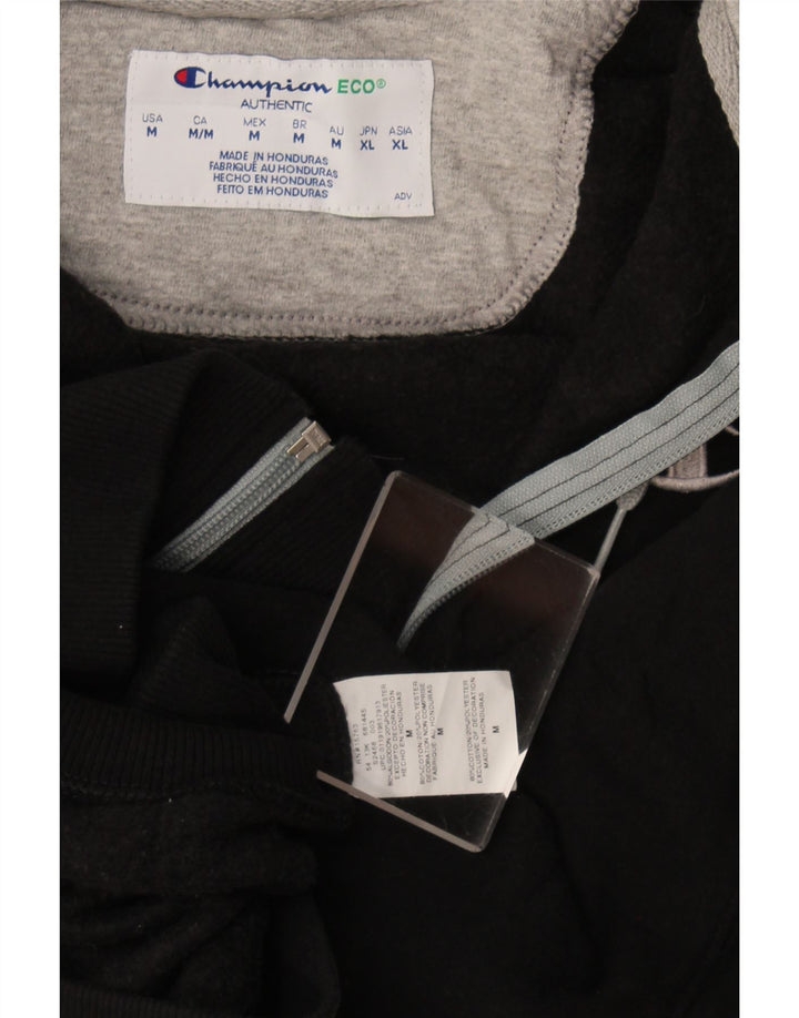 Maglione con cappuccio e zip da uomo Champion in cotone nero medio
