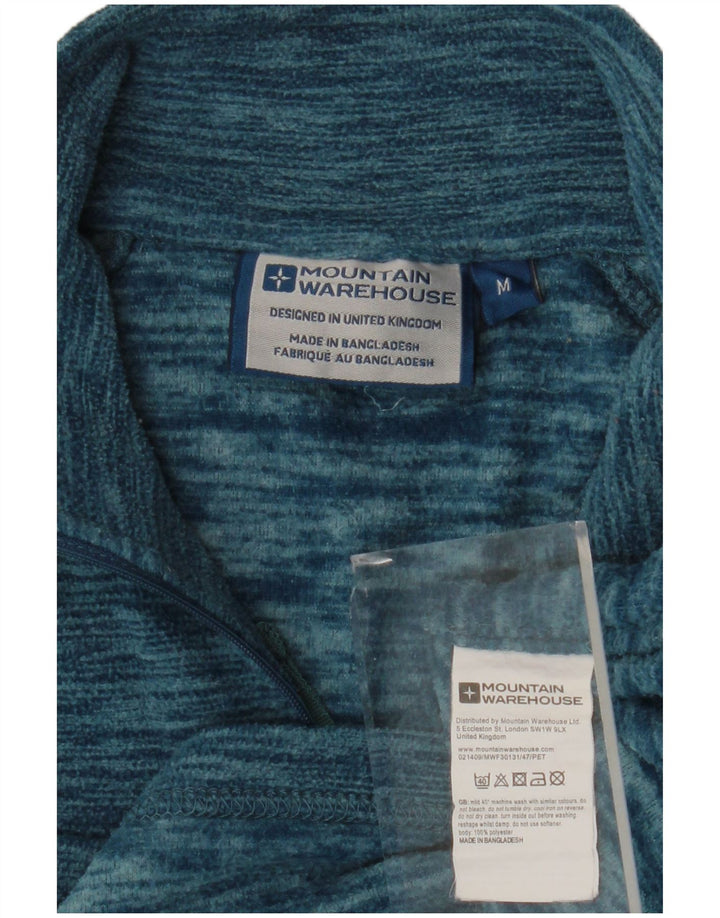 Maglione in pile da uomo con zip e collo Mountain Warehouse blu medio screziato