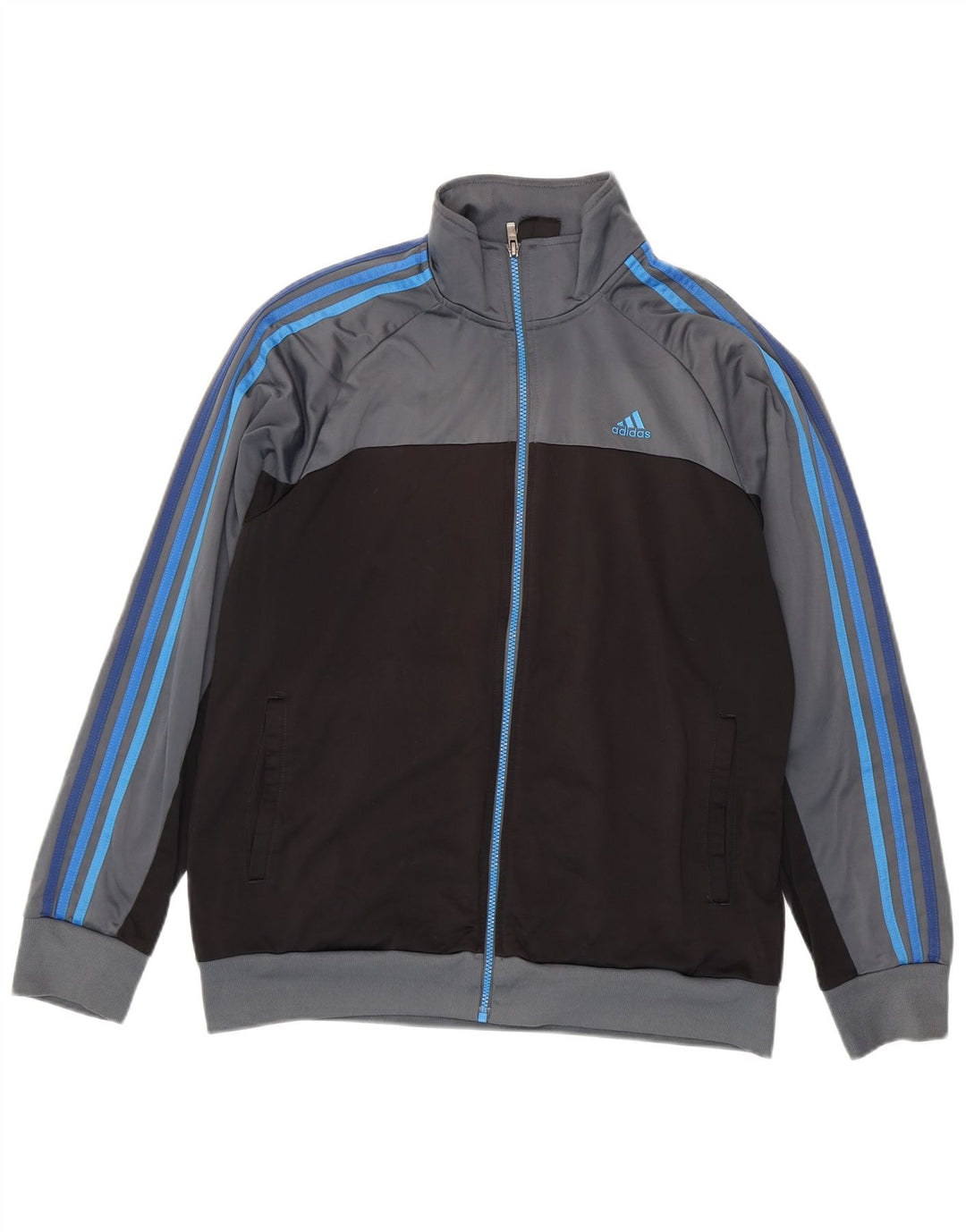 Giacca da tuta da uomo Adidas UK 44/46 Large Grigio Colourblock Poliestere
