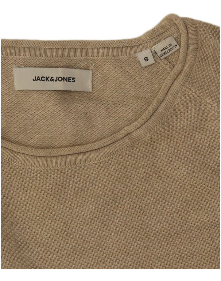 Maglione maglione con scollo a barca da uomo Jack & Jones piccolo beige