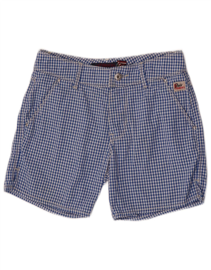 Pantaloncini chino da bambino Roy Rogers 11-12 anni W26 blu a quadretti in poliammide