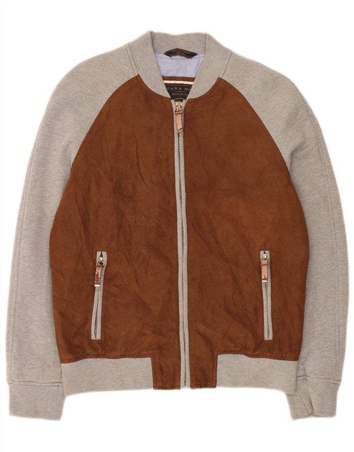 Giacca da ginnastica da uomo Zara XL in poliestere marrone