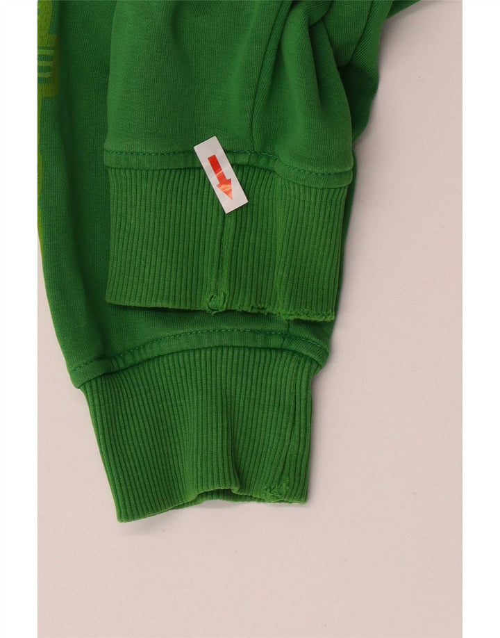 Maglione con cappuccio grafico da uomo Kappa in cotone verde medio