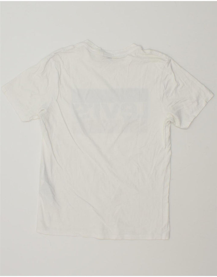 LEVI'S Womens Graphic T-Shirt Top UK 10 Small White Cotton Vintage Levi's and Second-Hand Levi's from Messina Hembry 
